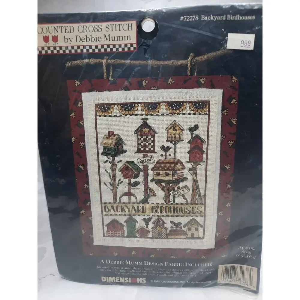 Vintage Dimensions Debbie Mumm Counted Cross Stitch Kit Backyard Birdhouses